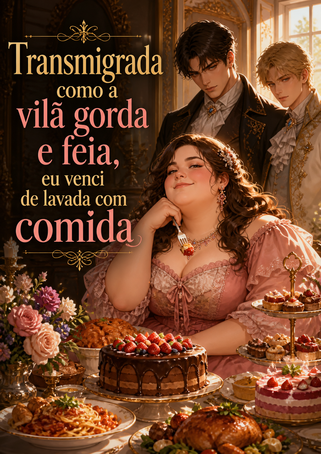 Transmigrada como a vilã gorda e feia, eu venci de lavada com comida
